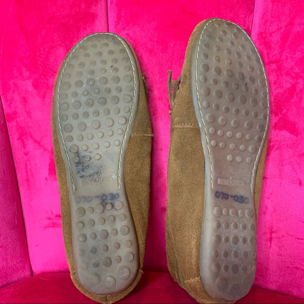 MINNETONKA Leather Brown Size 7 Moccasin Flats - Picture 4 of 4